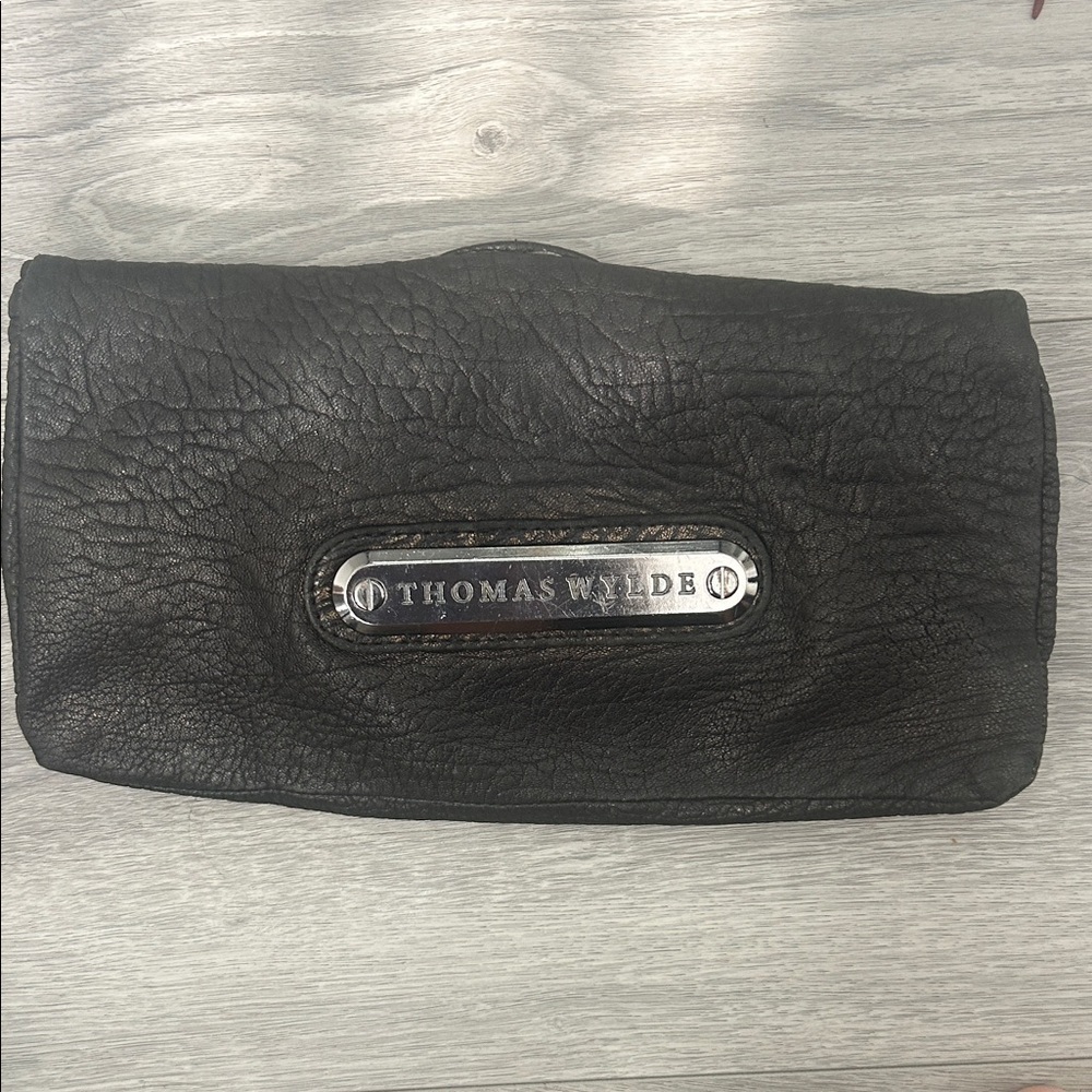 Thomas Wylde Black Textured Leather Clutch